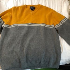 Cozy yellow and grey sweater